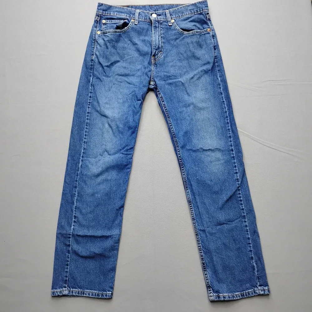 Levis 505 Regular Fit Jeans Mens 32x30 Medium Wash Blue Denim